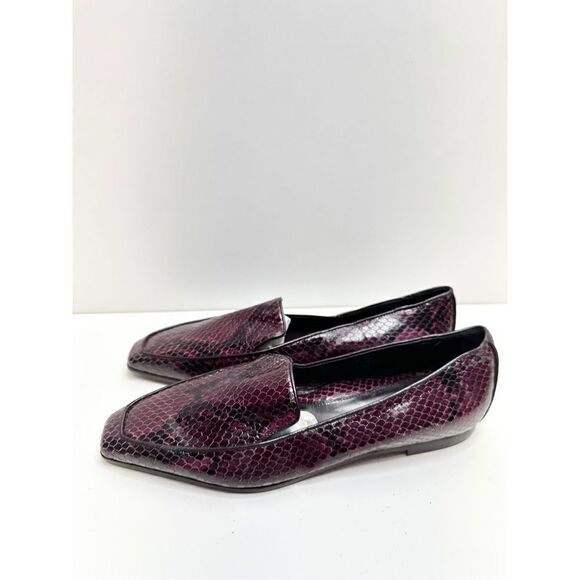 Marion Parke Shoes Womens Size 6.5US Python Snakeskin Loafers Purple Black - Picture 3 of 12